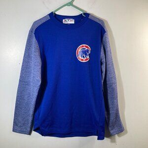 Mens Majestic Chicago Cubs Thermabase Shirt Long Sleeve 2 Toned Blue S Polyester